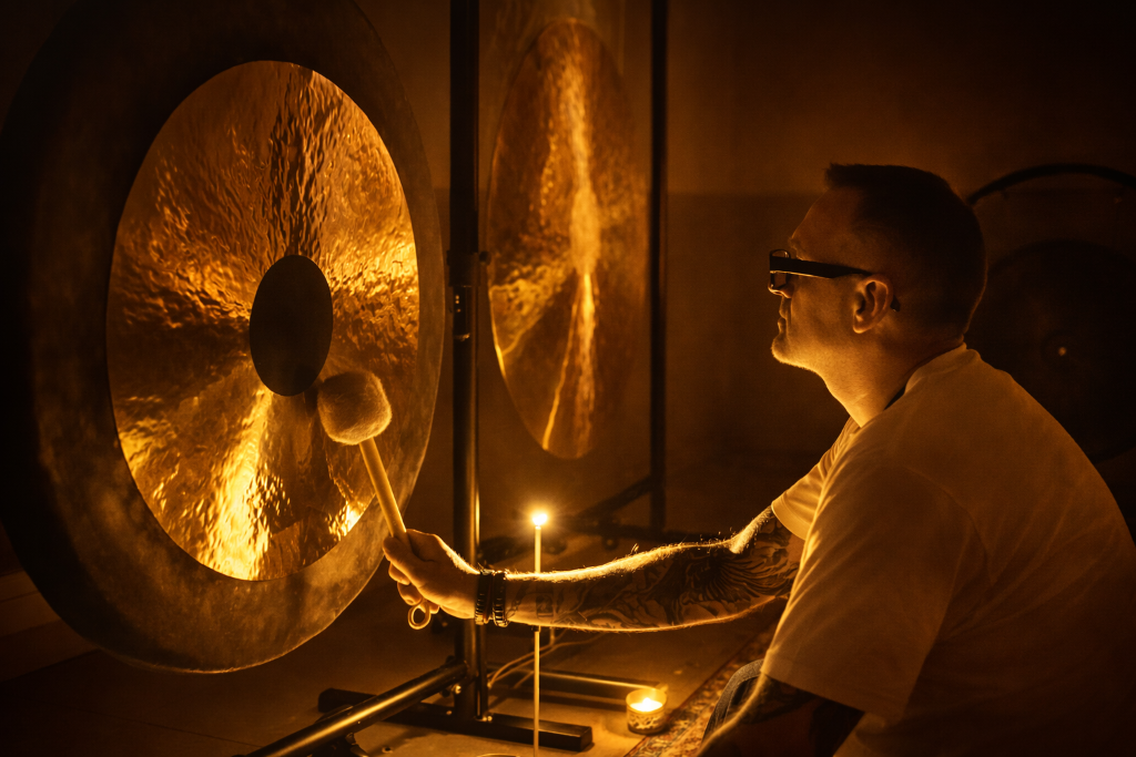 Jean-Denis avec le gong